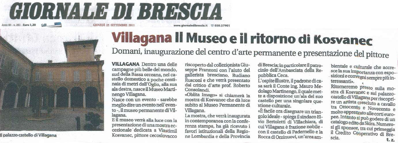 Kosvanec-Giornale di Brescia 22-9-2011